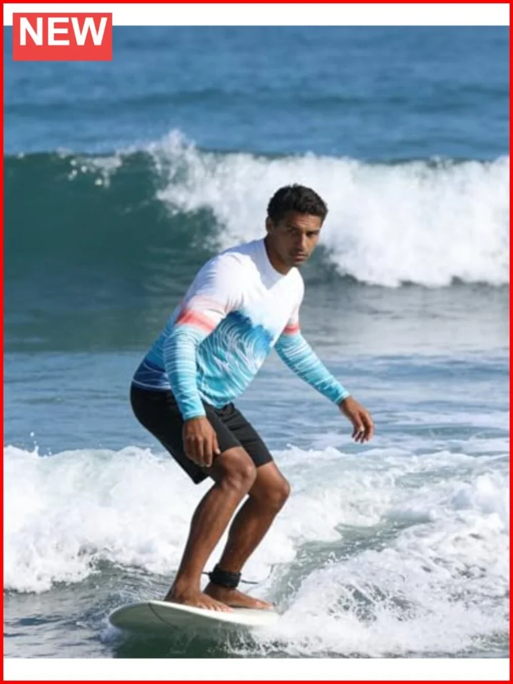 Men's UPF 50+ Long Sleeve Rash Guard Swim Shirt Quick Dry 4-Way Stretch